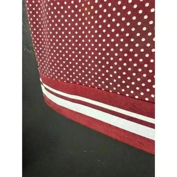 Michael Michael Kors Women's XS Maroon Polka Dot Dress with Striped Hem - Picture 2 of 5